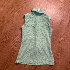 VINTAGE 1960s Green Western Top